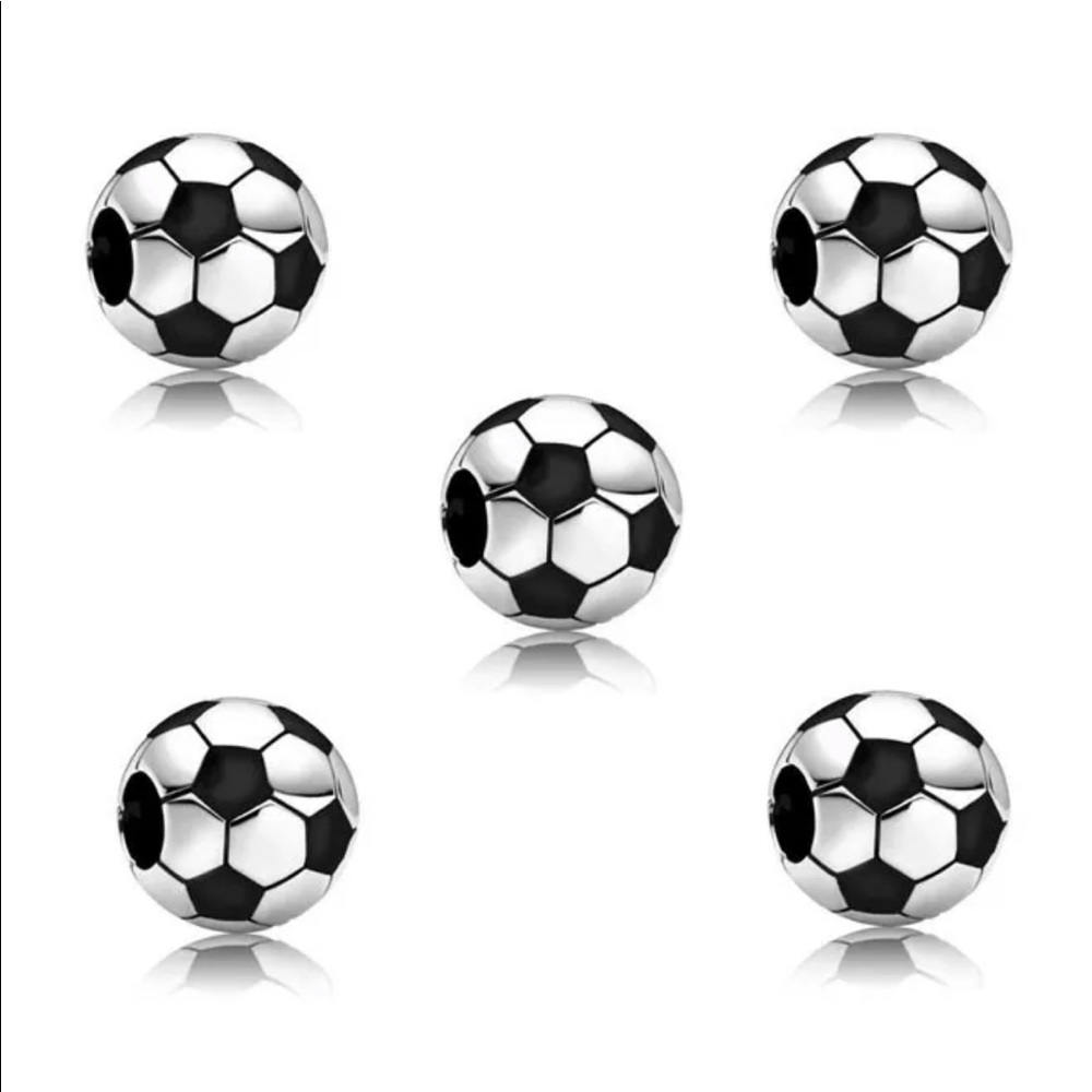 New Sports Soccer Ball European 925 Charm Bead - Picture 2 of 5